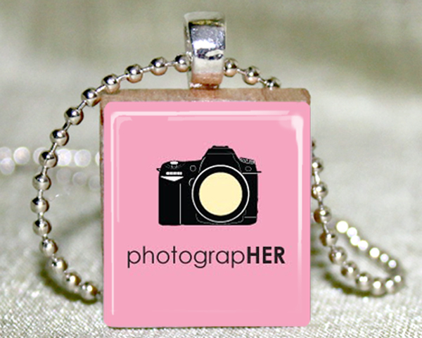 Photographer Scrabble Pendant With Necklace And Matching Gift Tin